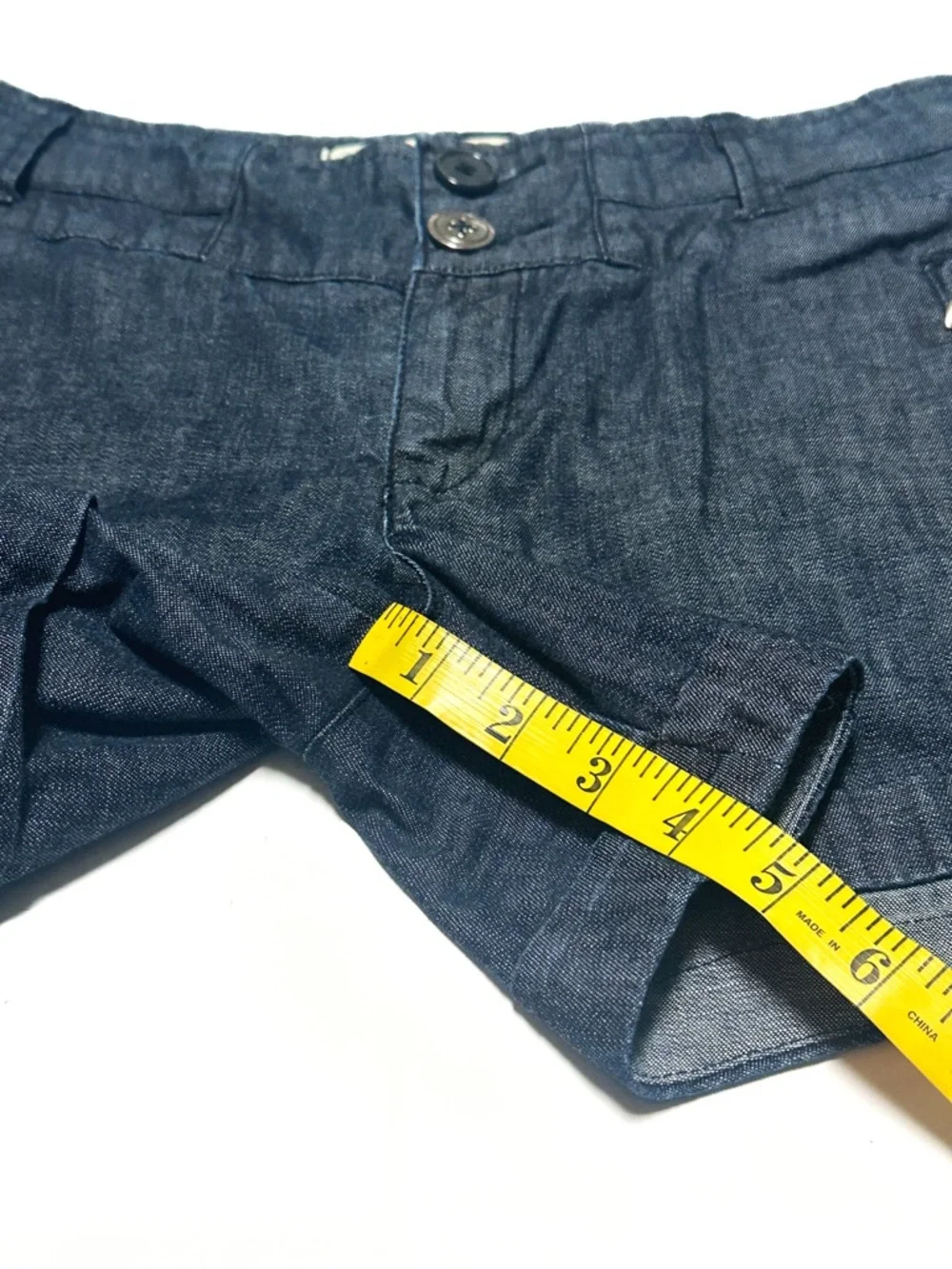 Anthropologie Daughters of the Liberation 100% Cotton Denim Trouser Midi Shorts - Picture 8 of 11